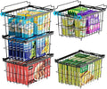 iSPECLE Freezer Organizer Bins - 5 Pack Adjustable Width for 5 to 7 Cu.Ft Chest Freezers, Stackable Wire Storage Baskets, Assembly Required, Black