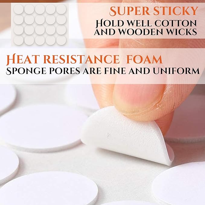 200PCS Candle Wicks 10 Inch with Candle Stickers – 100PCS Large Cotton Candle Wicks and 100PCS Double Sided Candle Stickers for Candle Making Candle DIY Supplies