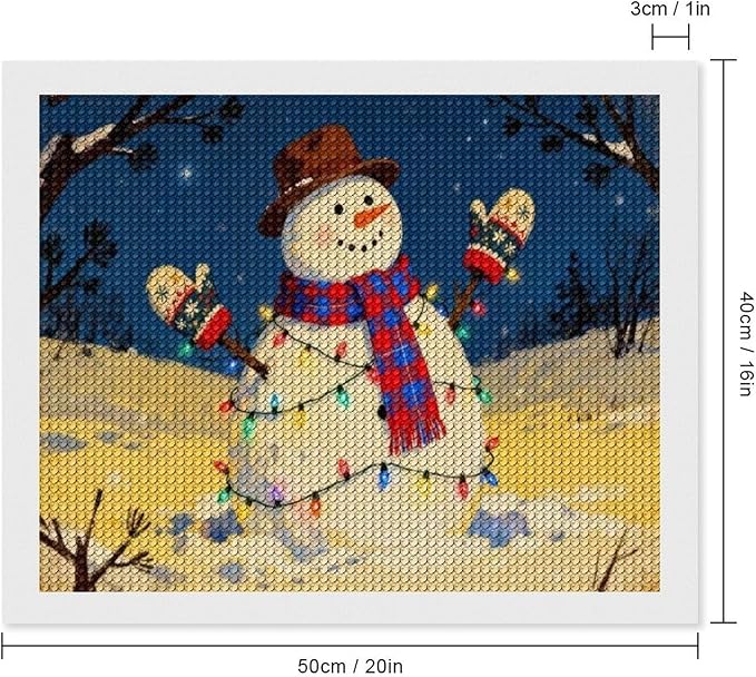 AIVKIEJK Diamond Painting Kits for Adults - Christmas Winter Snowman & Twinkling Painting DIY 5D Full Drill Diamond Dots Paintings with Diamonds Gem Art and Crafts Home Decor 16"x20"