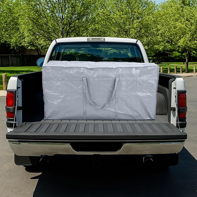 Windyun 4 Pack 69 Gallon Extra Large Moving Bags XXL Heavy Duty Storage Bag with Strong Zipper Handle Jumbo Big Tote Box Foldable for College Dorm Travel Clothes Duffle Blanket Pillow(Silver)