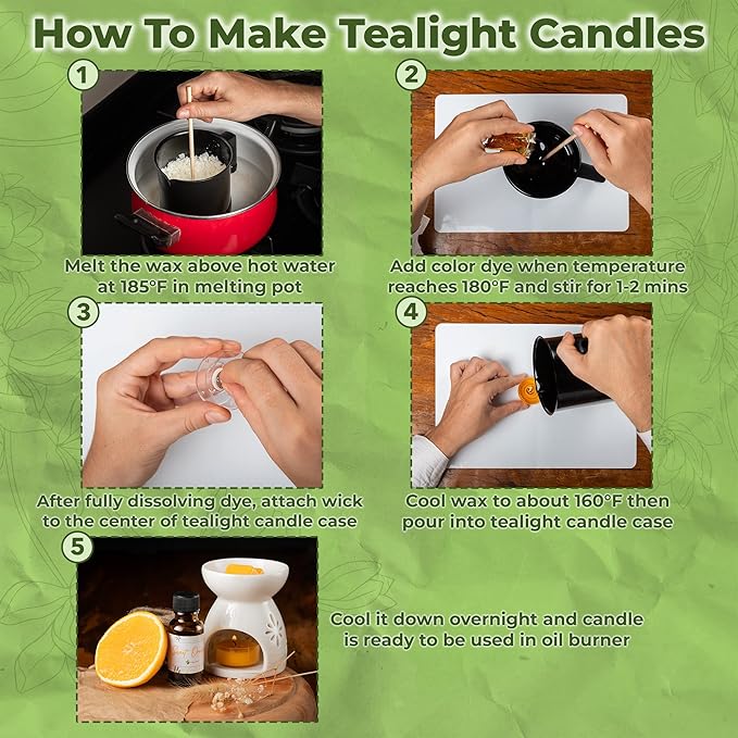 YNATRY All-in-One DIY Soy Candle Kit for Beginners – Natural Soy Wax, Fragrance Oils, Cotton Wicks, Dye Chips, and Tools – Create Candles and Wax Melts