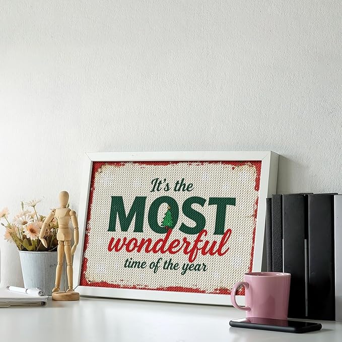 Diamond Painting Kits for Adults - Quote & Christmas Tree Humorous Most Wonderful Time of The Year Painting DIY 5D Full Drill Diamond Dots Paintings with Diamonds Gem Art And Crafts Home Decor 8"x12"