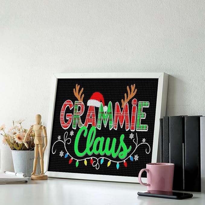 AIVKIEJK Diamond Painting Kits for Adults - Grammie Claus Grandma Christmas Xmas Painting DIY 5D Full Drill Diamond Dots Paintings with Diamonds Gem Art and Crafts Home Decor 16"x20"