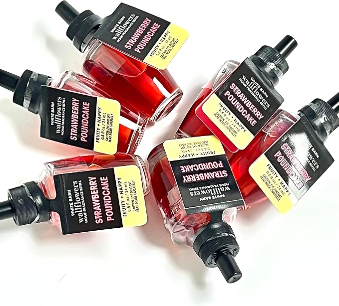 Bath and Body Works 6 Pack Strawberry Pound Cake Wallflowers Fragrance Refill 0.8 Oz.