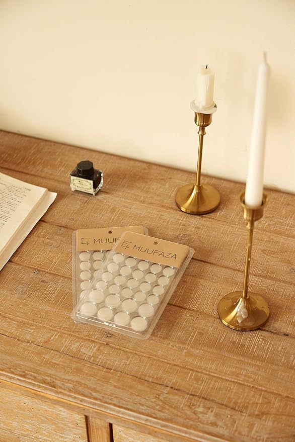 MUUFAZA Wax Dots for All Size Candles and Candle Holders,Candle Adhesive,Candle Sticky dots, Candle Accessories - (2 Pack,56 Dots)