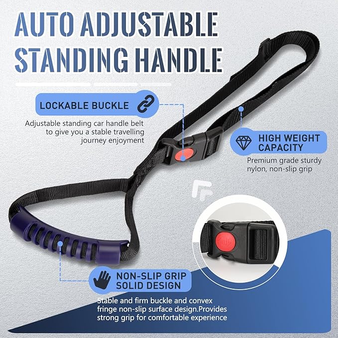 Car Door Handle for Elderly Car Handle Assist Support, Portable Auto Grab Handles with Strap for Handicap Seniors
