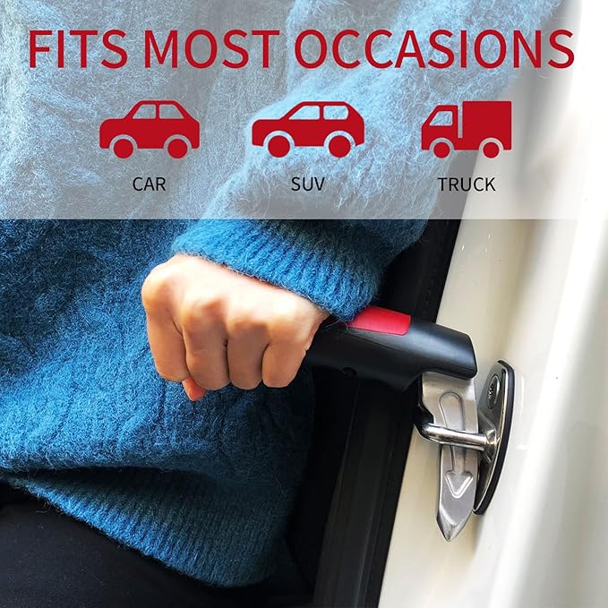 Car Handle Assist for Elderly, Door Handles for Automotive, Multifunctional Car Handle Assist, Handicapped Elderly Assistant Support Bar, Red & Blue
