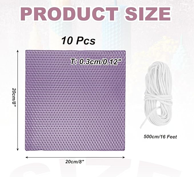 MECCANIXITY Beeswax Candle Making Kit,8x8 Inch 10pcs Dark Purple Beeswax Candle Sheets with 1pcs Cotton Wick for DIY Craft Gift Making