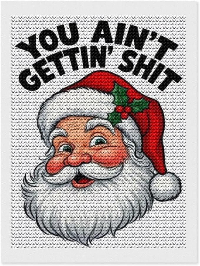 AIVKIEJK Diamond Painting Kits for Adults - Humorous Santa Claus Christmas Painting DIY 5D Full Drill Diamond Dots Paintings with Diamonds Gem Art and Crafts Home Decor 12"x16"