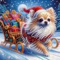 Christmas Dog 5D Special Shape Diamond Art Kits for Beginners, Christmas Winter Theme Diamonds Painting Kits for Adults,DIY Crystal Rhinestones Diamond Paintings for Home Wall Decor 12×12Inch