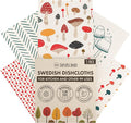 SUPERSCANDI 5 Pack Swedish Dishcloths for Kitchen - 100% Biodegradable & Compostable | Reusable Paper Towels Washable, Food-Safe & Without Plastic - Dish Rags Suitable for Any Surface | Mushroom