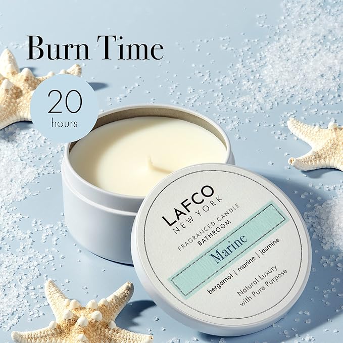 LAFCO New York Travel Candle, Marine - 4 oz - 20-Hour Burn Time - Made in The USA