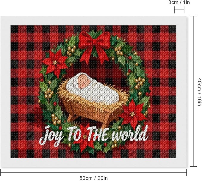 AIVKIEJK Diamond Painting Kits for Adults - Faith Christmas World Joy Painting DIY 5D Full Drill Diamond Dots Paintings with Diamonds Gem Art and Crafts Home Decor 16"x20"