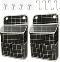 Hanging Basket for Organizing, Wall Organizer with Pockets and Over The Door Organizer，Can for Home, Closet, Office and Camper (Black Grid2)