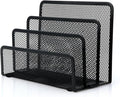 Desk Mail Organizer, File Holder Letter Sorter with 3 Vertical Upright Metal Mesh Compartments Document, Filing, Folders, Mail, Paper Organizer for Home or Office Desktop (1PCS)