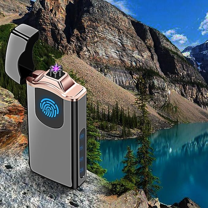 Triple Arc Plasma Lighter 500 mAh Battery USB Rechargeable Windproof Cool Lighter (Black)