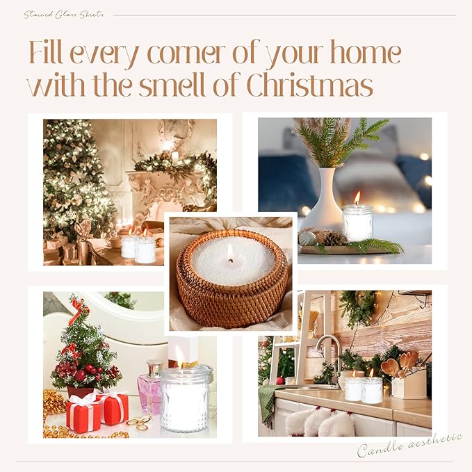 MTLEE Pearled Candle 2.2 lb Sand Wax Scented Sand Candle Kit with Gift Box 50 Wicks Refillable Jar White Beaded Wax Gift Set for Friends Mother Lover Women Family(Milk)