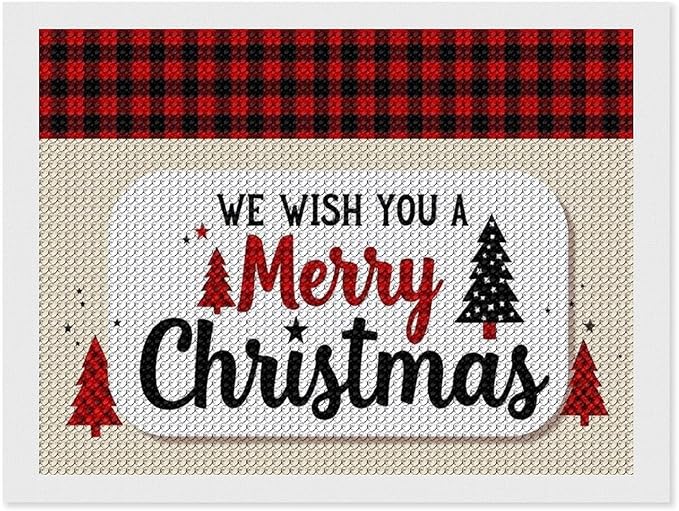 AIVKIEJK Diamond Painting Kits for Adults - Merry Christmas Welcome Painting DIY 5D Full Drill Diamond Dots Paintings with Diamonds Gem Art and Crafts Home Decor 12"x16"