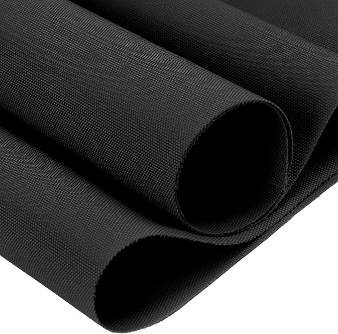 Thickened Waterproof Canvas Fabric by The Yard 1200D 58" W Outdoor Upholstery Material Heavy Duty Fabric Water Resistant Sewing Material for Chair Patio Cushion Purse Bag 1 Yard Black