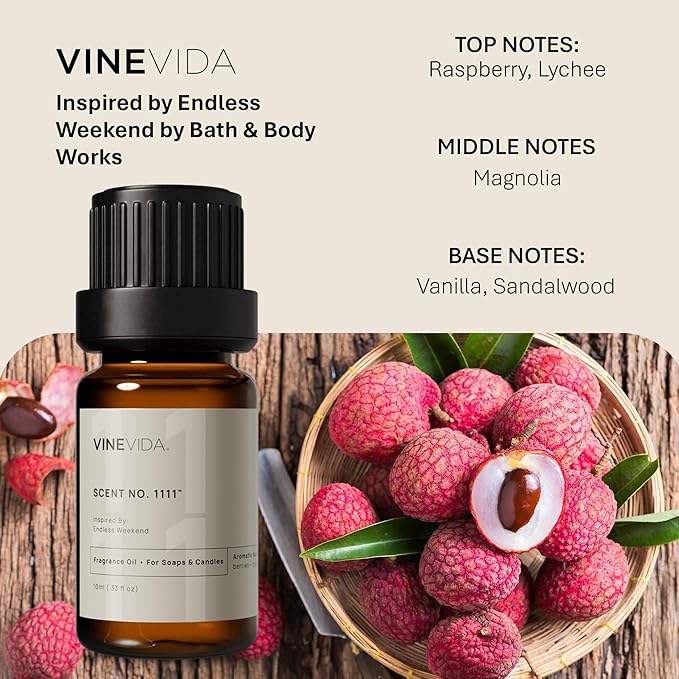 VINEVIDA [0.33oz] Endless Weekend Fragrance Oil for Candle Making and Soap Making - Premium Candle Scents for Soy Candles