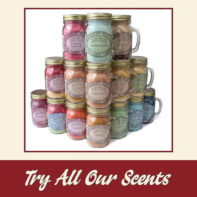 Our Own Candle Company, Butterscotch Bourbon Scented Mason Jar Candle, 100 Hour Burn Time,13 Ounces