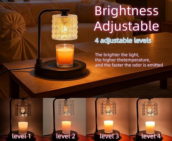 ZOOUS Candle Warmer Lamp with Timer Dimmer, 4 Brightness Wax Warmer for Jar Candles, Spring Home Decor, Easter Mother's Day,Birthday Gifts for Women Mom, House Warming, Includes 2 Bulbs
