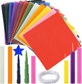 Moinchore 24 Pcs Beeswax Candle Making Kit, 8 x 8 Inch Vibrant Colors Beeswax Sheet for Candle Making with 1 Roll Cotton Wick, DIY Craft Rolling Supplies for Christmas Handmade Crafts Gift(Multicolor)