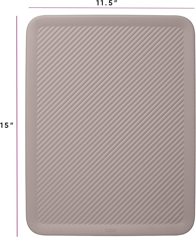 Superio Ribbed Collection - Superio Lid for Decorative Plastic Basket Open Home Storage Bins Organizer Baskets, Large Taupe - for Organizing Closet Storage Bins for Shelves Drawer Shelf 15/22 Liter