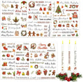6 PCS Candle Tattoos Christmas, Christmas Tattoos for Candles, Santa, Reindeer, Snowflake, Xmas Tree Water Transfer Decals