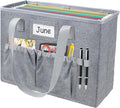 abcxgood Desktop File Organizer Box,Collapsible Hanging Filing Box,Home Office Document Storage Organizer with Front Pocket and Handles, Letter Size Folder.