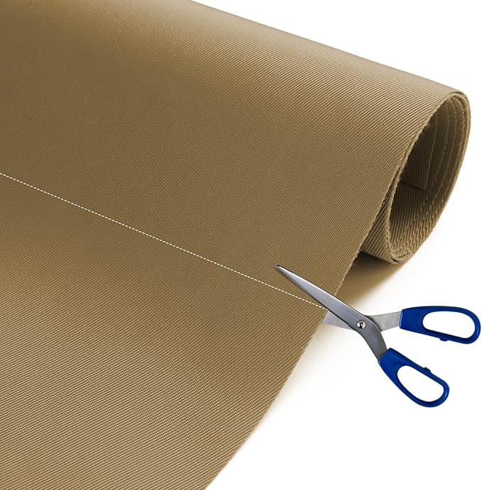 Nylon Fabric, 58"W 420D Waterproof Fabric 1 Yard Ripstop Nylon Material Outdoor Upholstery Twill Sewing Material for Patio Chair, Lining, Cushion, Purse, Tote Bag, Tent, Tarp Cover, DIY Project Khaki