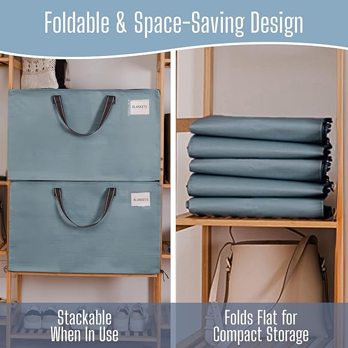 VENO 6 Pack Extra Large Heavy Duty Moving Bags with Wide Opening & Reinforced Handles, Reusable Storage Tote Bags with Strong Zippers for Clothes, College Dorm Essentials & Moving Supplies