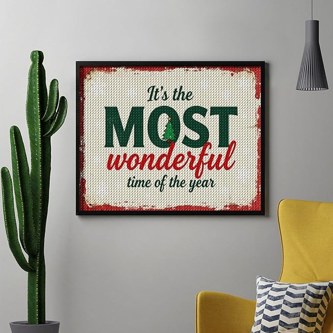 Diamond Painting Kits for Adults - Quote & Christmas Tree Humorous Most Wonderful Time of The Year Painting DIY 5D Full Drill Diamond Dots Paintings with Diamonds Gem Art And Crafts Home Decor 16"x20"