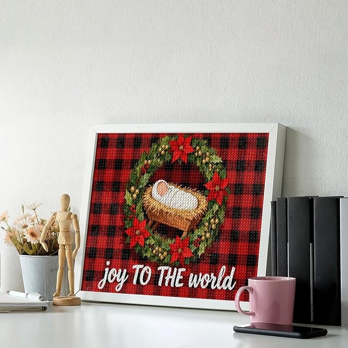 AIVKIEJK Diamond Painting Kits for Adults - Faith Christmas World Joy Painting DIY 5D Full Drill Diamond Dots Paintings with Diamonds Gem Art and Crafts Home Decor 16"x20"