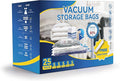 25 Combo Vacuum Seal Bags (5 Jumbo/5 Large/5 Medium/5 Small/5 Roll M) with Hand Pump, Vacuum Storage Bags, Space Saver Bags for Comforters, Blankets, Bedding, Pillows, Clothes