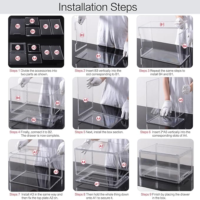 3 Packs Large Plastic Stackable Storage Drawers, DILIBRA Clear Storage Bins Organizer with Pull Out Drawers, Snacks Storage Organizer for Kitchen Cabinet Closet Shelf Pantry Organizers and Storage