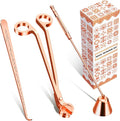 Calary 3 in 1 Candle Care Kit - Wick Trimmer, Snuffer & Dipper Set (Rose Gold)