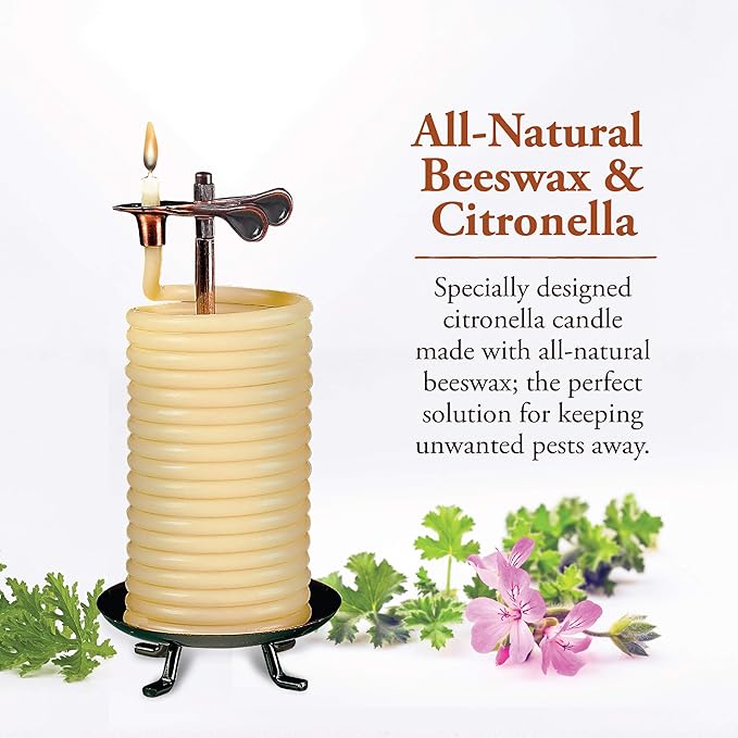 Candle by the Hour 80-Hour Citronella Candle Refill, Eco-friendly Natural Beeswax with Cotton Wick,Yellow