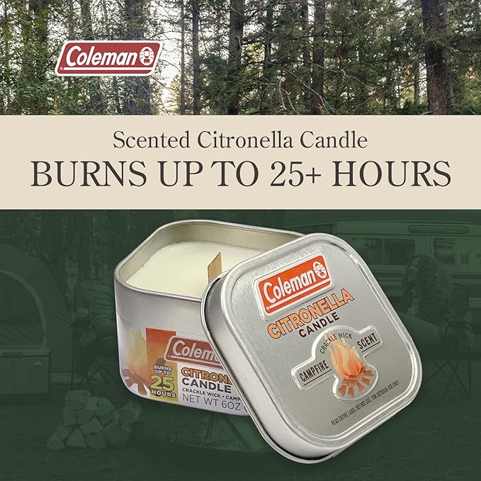 Coleman Campfire Citronella Candle with Wooden Crackle Wick - 6 oz