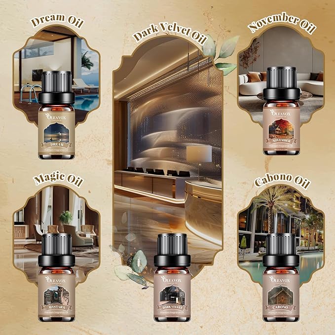 Hotel Diffuser Oils Gift Set, Luxury Fragrance Oil Blend, Hotel Essential Oils for Diffusers for Home, Candle & Soap Making Scents, More 10x5ml Scented Oil, Aromatherapy Oils Kit