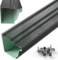 6" Gutter Guards Leaf Protection, Domestic Aluminum Gutter Covers 6 Inch (Sample, Black)