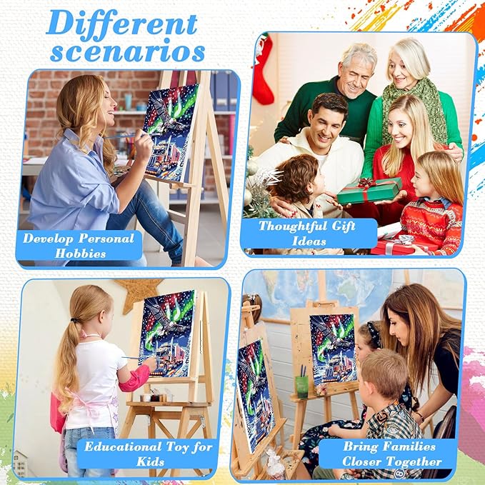 Skyboda Eagle Paint by Numbers Kit for Adults Beginners with Frame, Christmas Truck Adult Paint by Number Kits on Canvas, Easy DIY Oil Painting Kits for Home Decor, 8x12in