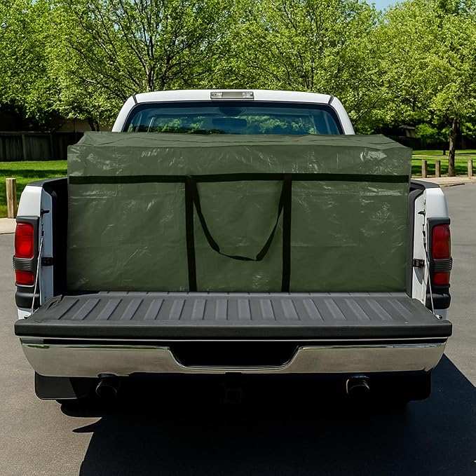 Windyun 4 Pack 177 Gallon Extra Large Moving Bags XXL Heavy Duty Storage Bag with Strong Zipper Handle Jumbo Big Tote Box Foldable for College Dorm Travel Clothes Duffle Blanket Pillow(Army Green)