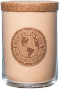 ECO CANDLE CO. Recycled Candle, Vintage Amber, 26 oz. - Scents of Wood Resin, Nutmeg, Cinnamon, & Vanilla - 100% Soy Wax, No Lead, Kraft Paper Label & Lid, Hand Poured, Midwest Grown Soybeans