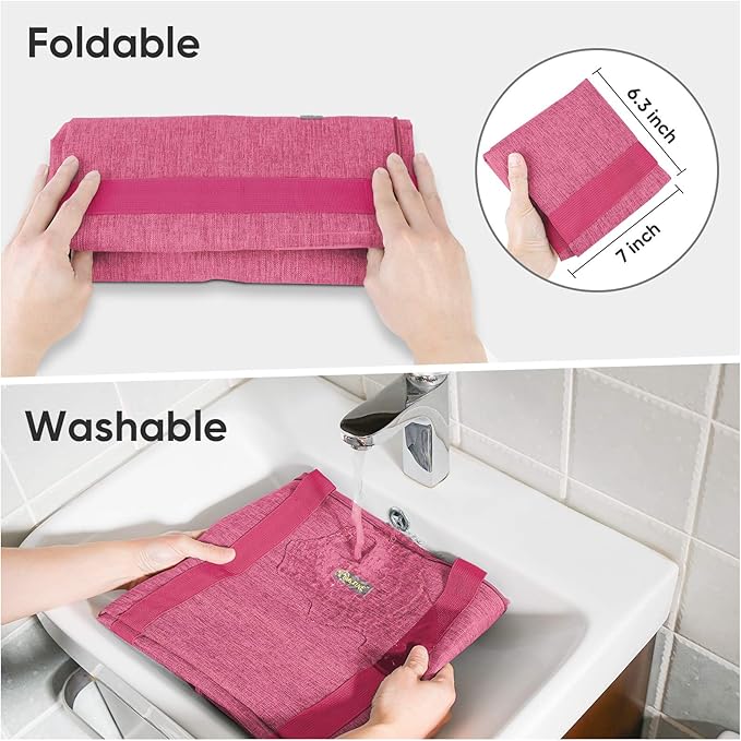 BALEINE Extra Large Storage Tote with Zippers & Carrying Handles, Heavy-Duty Oxford Fabric Moving Bags for Laundry, Space Saving, Storage, Berry Red