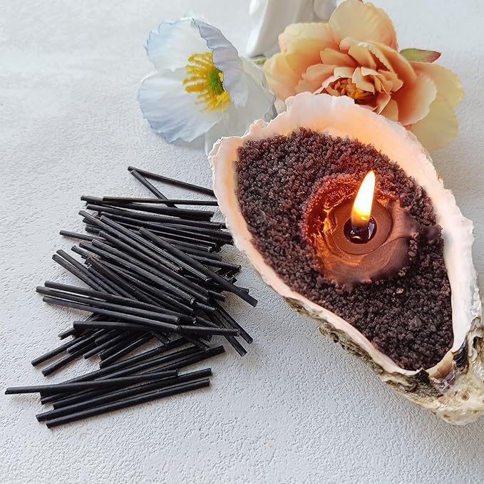 Pearled Candle Wick 2.2 Inch Black Cotton Wicks 100-Pack - Premium Metal-Free & Lead-Free Candle Wicks for Candle Making