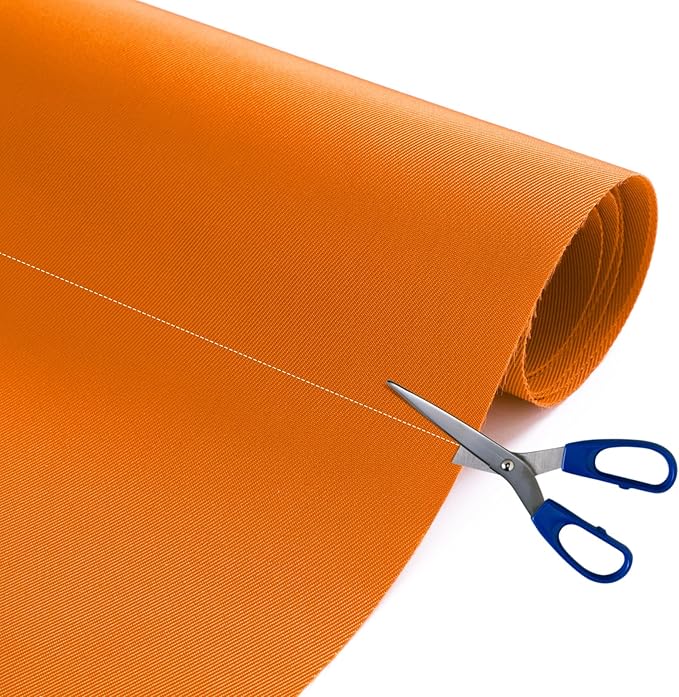 Nylon Fabric, 58"W 420D Waterproof Fabric 5 Yard Ripstop Nylon Material Outdoor Upholstery Twill Sewing Material for Patio Chair, Lining, Cushion, Purse, Tote Bag, Tent, Tarp Cover, DIY Project Orange