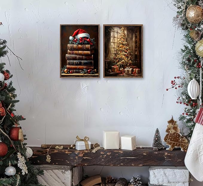 Paint by Number Kit for Adults & Kids, 2 Pack Christmas DIY Painting Kit, 16x20 Inch Canvas Each Unframed