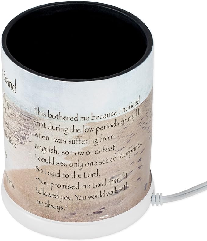 Elanze Designs Footprints in The Sand Ceramic Stoneware Electric Large Jar Candle Warmer