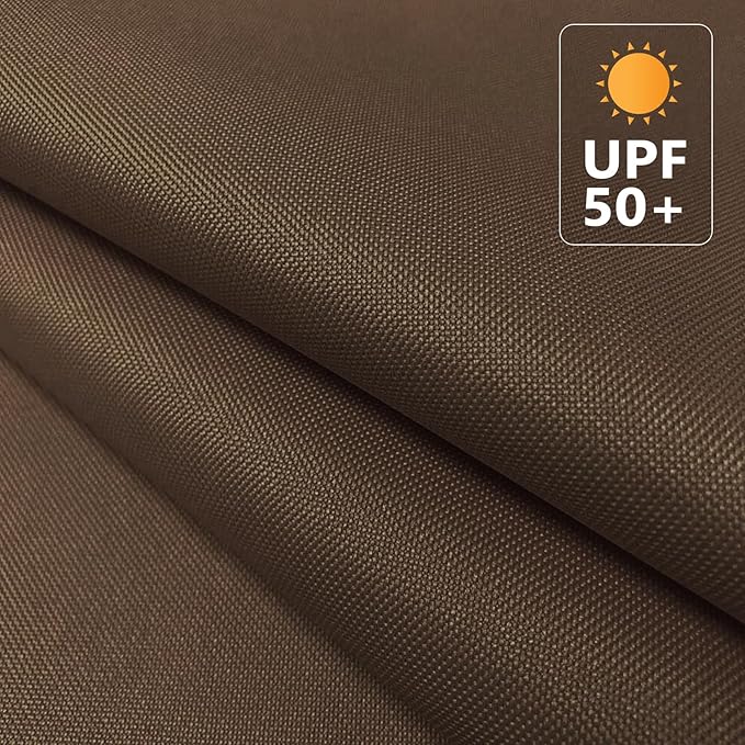 OTOEZ 600D Waterproof Canvas Fabric by The Yard, Fade & UV Resistant Outdoor Upholstery Material 58" W Water Resistant Cordura Polyester Fabric for Marine Boat Awning Tent Chairs DIY, 1 Yard Brown